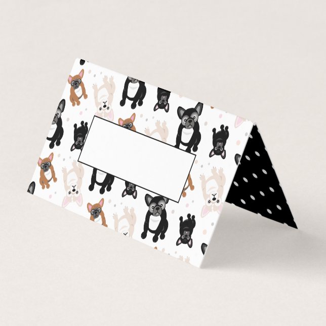 Cute Frenchies French Bulldog Table Place Setting Business Card (Front)