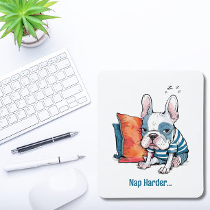 cute Frenchy pet dog, dressed animal, Funny Mouse Mat