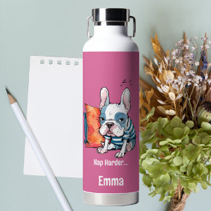 cute Frenchy pet dog, dressed animal, Funny  Water Bottle