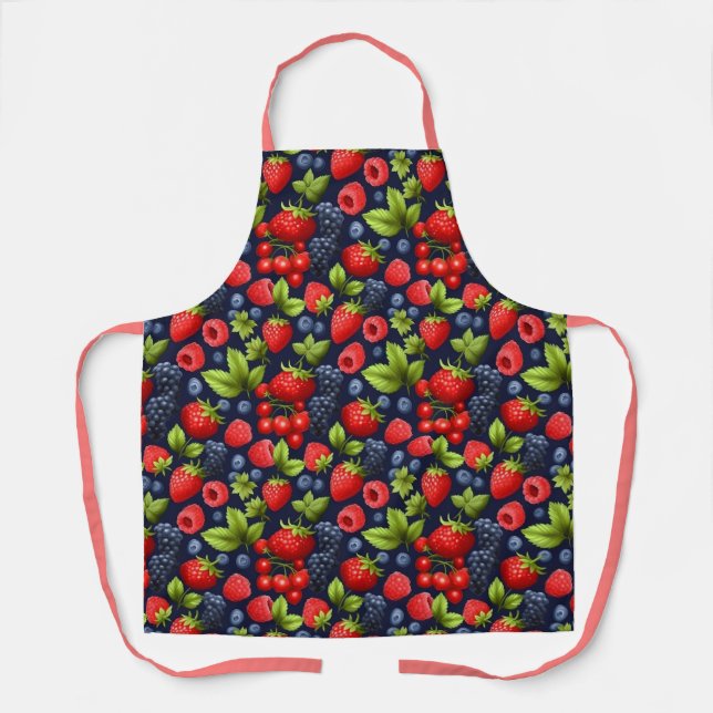 Cute Fresh Berries Pattern Apron (Front)