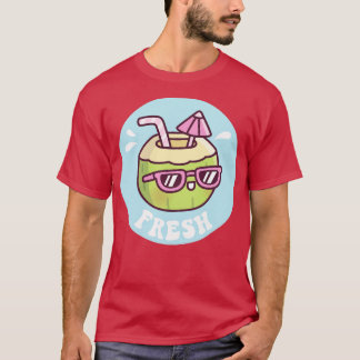 Cute Fresh Coconut Water Umbrella Summer Vibes T-Shirt