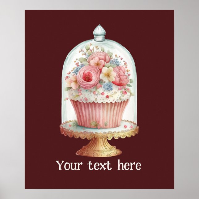 Cute fresh cupcake add text business  poster (Front)