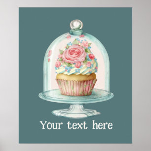 Cute fresh cupcake add text business poster
