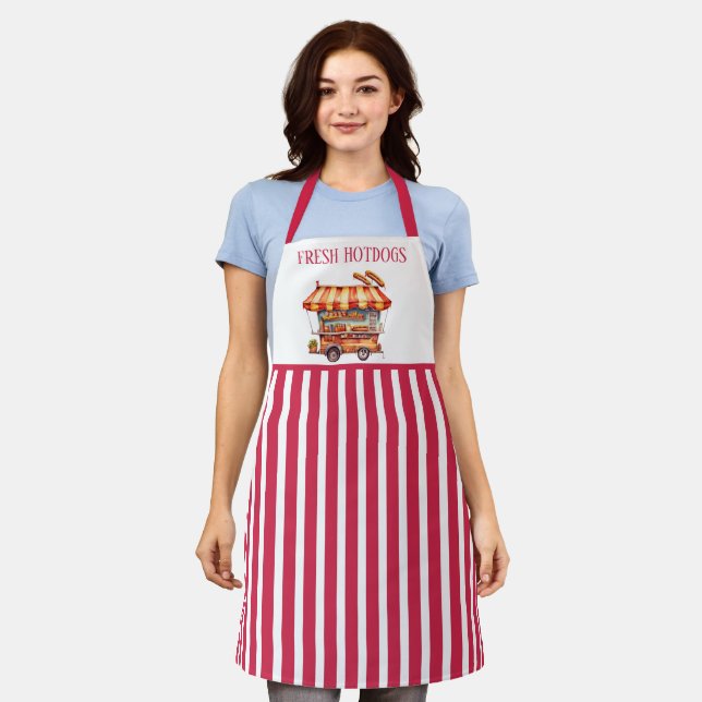 Cute fresh hotdogs vendors apron (Worn)