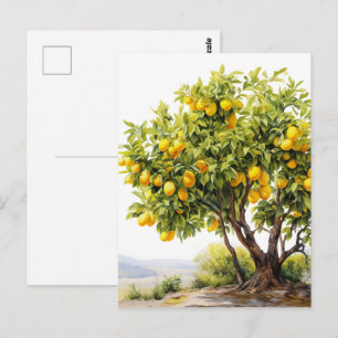 Cute fresh lemon customisable  postcard