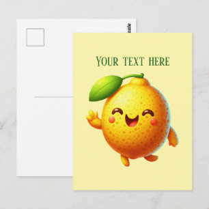 Cute fresh lemon customizable postcard