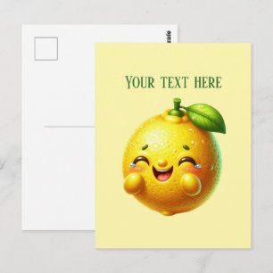 Cute fresh lemon customizable  postcard