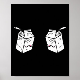 Cute Fresh Milk Breastfeeding Funny Motherhood Poster