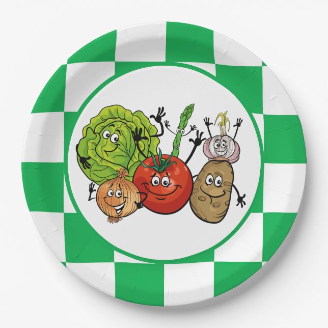 cute fresh salad party paper plate (Front)