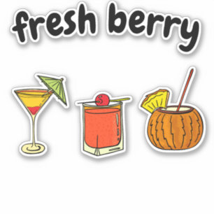 Cute Fresh Stylish Glass Cocktail Berry Lovers