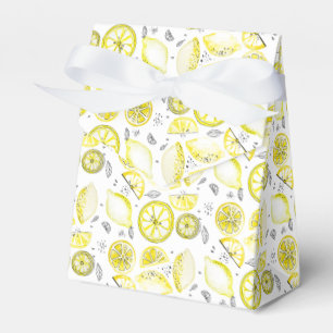 Cute Fresh Summer Lemon Citrus Doodle Yellow Favour Box