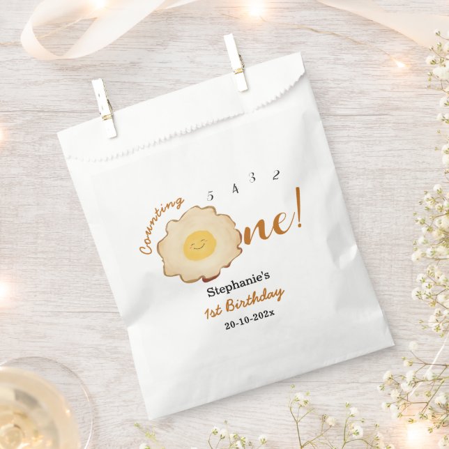 Cute Fried Egg 1st Birthday Favour Bags (Clipped)