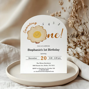 Cute Fried Egg 1st Birthday Invitation