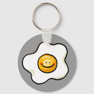 Cute fried egg key ring