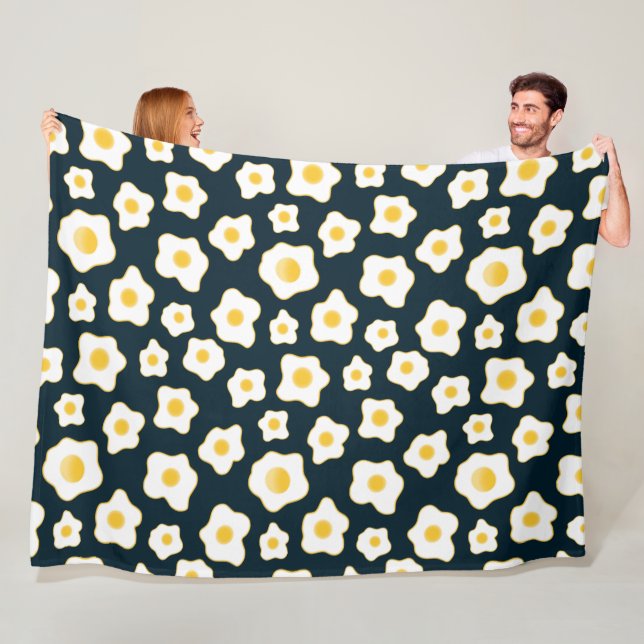 Cute Fried Eggs Flower Pattern Fleece Blanket (In Situ)
