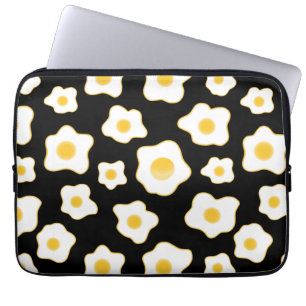 Cute Fried Eggs Flower Pattern Laptop Sleeve