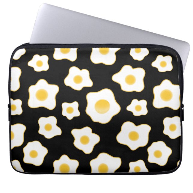 Cute Fried Eggs Flower Pattern Laptop Sleeve (Front)