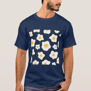 Cute Fried Eggs Flower Pattern T-Shirt