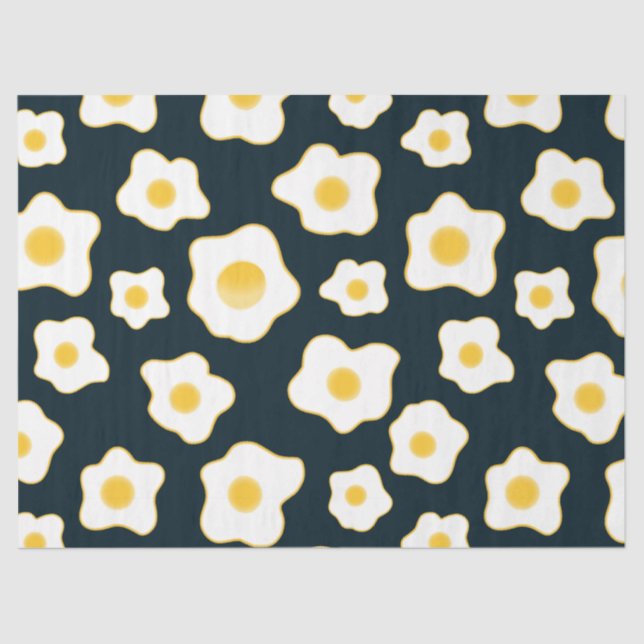 Cute Fried Eggs Flower Pattern Tissue Paper (Front)