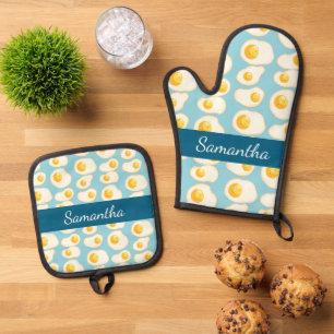 Cute Fried eggs Oven Mitt & Pot Holder Set