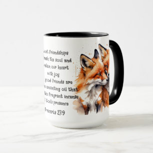 Cute Friend Foxes Proverbs Friendship Quote Mug