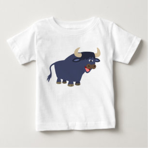Cute Friendly Cartoon Bull Baby T-Shirt