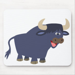 Cute Friendly Cartoon Bull Mousepad