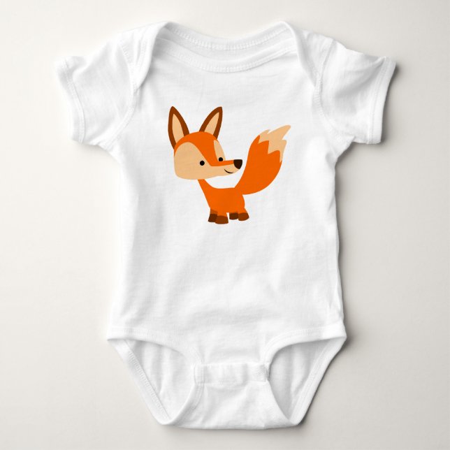 Cute Friendly Cartoon Fox Baby Bodysuit (Front)