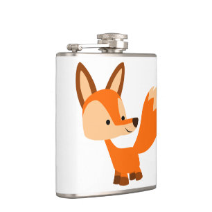 Cute Friendly Cartoon Fox Hip Flask
