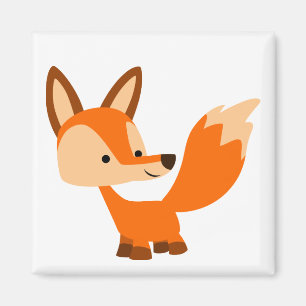 Cute Friendly Cartoon Fox Magnet