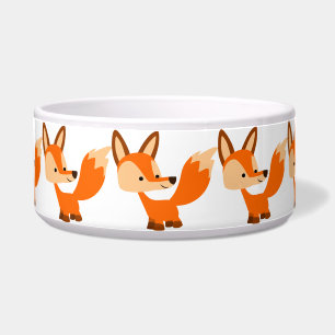 Cute Friendly Cartoon Fox Pet Bowl