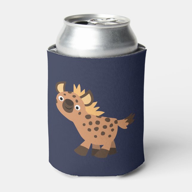 Cute Friendly Cartoon Hyena Can Cooler (Can Front)