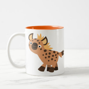 Cute Friendly Cartoon Hyena Two-Tone Coffee Mug