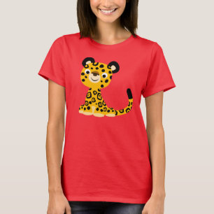 Cute Friendly Cartoon Jaguar Women T-Shirt