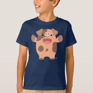 Cute Friendly Cartoon Pig Kids T-shirt
