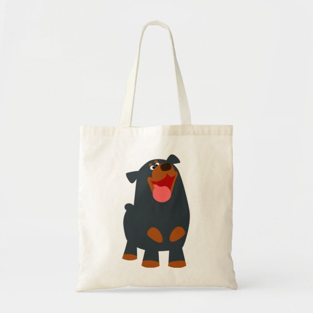 Cute Friendly Cartoon Rottweiler Bag (Front)