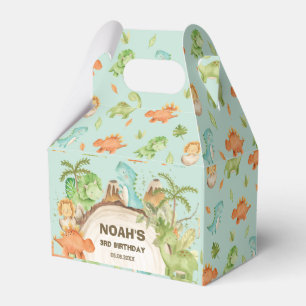 Cute Friendly Dinosaurs Boy Birthday Baby Shower Favour Box
