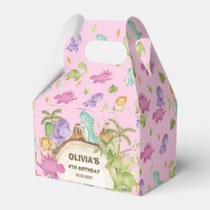Cute Friendly Dinosaurs Girl Birthday Baby Shower  Favour Box