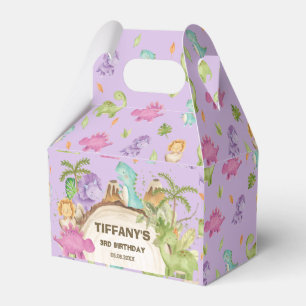 Cute Friendly Dinosaurs Girl Birthday Baby Shower  Favour Box