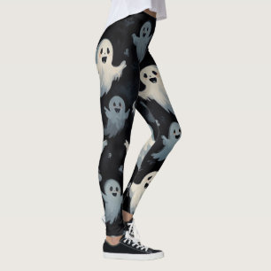 Cute Friendly Ghosts   Halloween Pattern Leggings