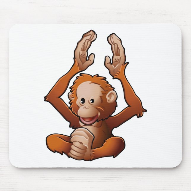 cute friendly Orangutan Mouse Mat (Front)