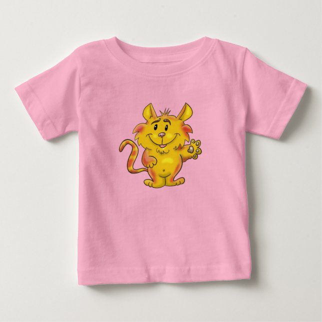 Cute, Friendly Tabby Cat Baby T-Shirt (Front)