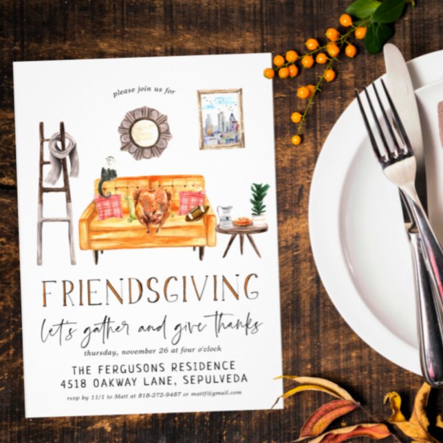 Cute Friendsgiving Thanksgiving Dinner Invitation (Creator Uploaded)