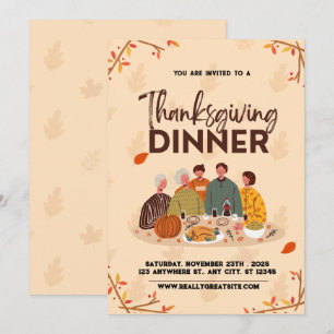 Cute Friendsgiving Thanksgiving Dinner Invitation