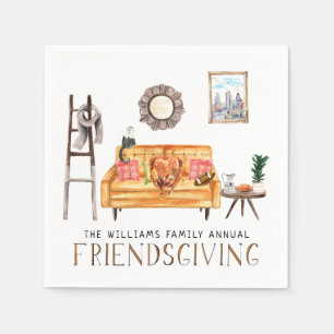 Cute Friendsgiving Thanksgiving Dinner Party Napkin