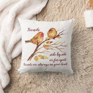 Cute Friendship Birds & Quote Cushion
