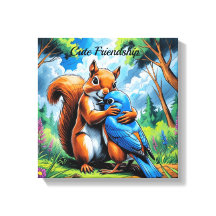 Cute Friendship Stretched Canvas Print