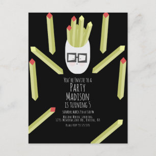 Cute Fries Restaurant Birthday Party  Invitation Postcard