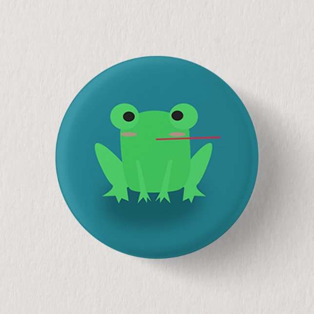 Cute frog 3 cm round badge (Front)