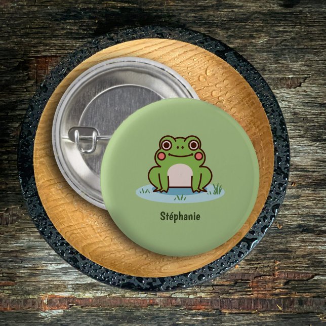 Cute Frog  3 Cm Round Badge (Cute Frog Button)